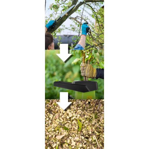 Elektromos ágaprító, 3500W, 44 mm-ig, önbehúzó, 60L zsákkal