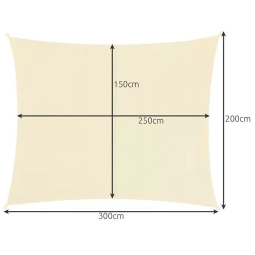 Sunshade sail 3x2m - beige Gardlov
