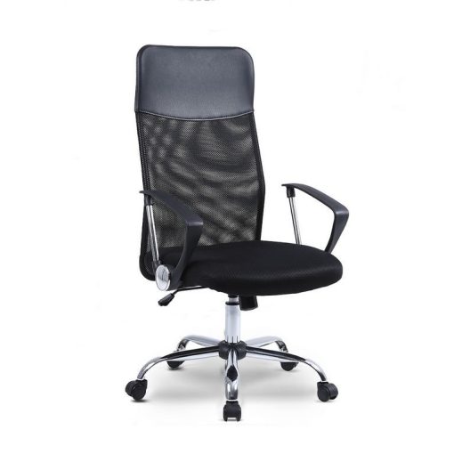 Zelux ergonomikus irodai szék magas háttámlával fekete színben, króm lábakkal