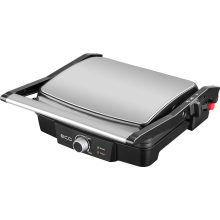 Kontaktgrill 2000W, 3 sütési mód, tapadásmentes sütőlap, nyitható, hőfokszabályzó