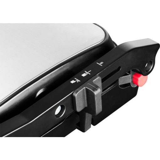 Kontaktgrill 2000W, 3 sütési mód, tapadásmentes sütőlap, nyitható, hőfokszabályzó