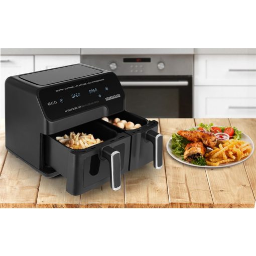 Air fryer Forró levegős dupla kosaras sütő XXL 8,3L 2700W 2 főzőzóna dual zone