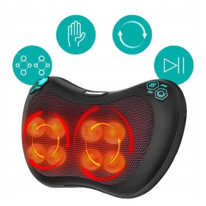   Shiatsu Masszázspárna Fűtéssel 30W – Hát, Nyak, Derék és Láb Masszírozó, 8 Pont