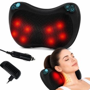   Shiatsu Masszázspárna Fűtéssel 30W – Hát, Nyak, Derék és Láb Masszírozó, 8 Pont