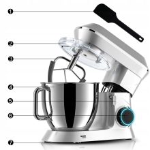 2200W Bolygómozgásos Konyhai Robotgép – Tésztadagasztó és Habverő, INOX rozsdamentes acél