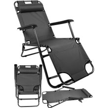 Összecsukható 2in1 nyugágy, és szék, strandra kertbe – állítható, párnás, erős