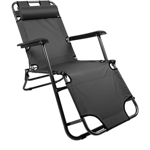 Összecsukható 2in1 nyugágy, és szék, strandra kertbe – állítható, párnás, erős