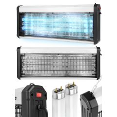   Hatékony 60W rovarcsapda UV fénnyel – 3800V, 300 m², 3x20W fénycső, felfüggeszthető