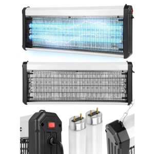   Hatékony 60W rovarcsapda UV fénnyel – 3800V, 300 m², 3x20W fénycső, felfüggeszthető