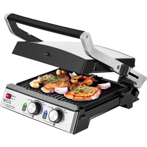 3 az 1-ben kontaktgrill és gofrisütő tapadásmentes lapos, grill és gofri sütőlappal, dupla termosztát, 2000W