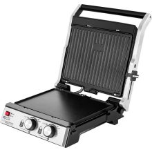 3 az 1-ben kontaktgrill és gofrisütő tapadásmentes lapos, grill és gofri sütőlappal, dupla termosztát, 2000W