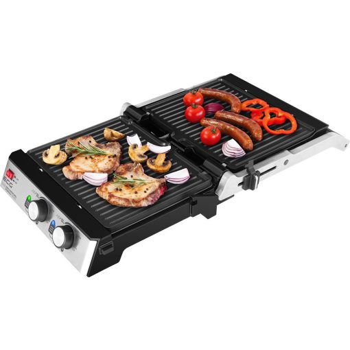 3 az 1-ben kontaktgrill és gofrisütő tapadásmentes lapos, grill és gofri sütőlappal, dupla termosztát, 2000W