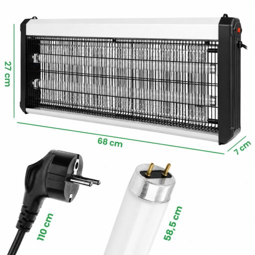 Elektromos UV Rovarcsapda 40 W – 3800 V, Akár 250 m², Függeszthető