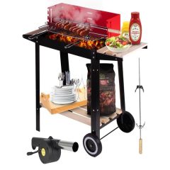   Faszenes kerti grill fújtatóval stabil kialakítás, könnyű használat