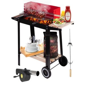   Faszenes kerti grill fújtatóval stabil kialakítás, könnyű használat