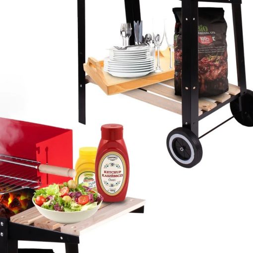 Faszenes kerti grill fújtatóval stabil kialakítás, könnyű használat