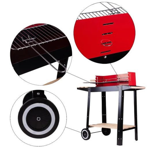 Faszenes kerti grill fújtatóval stabil kialakítás, könnyű használat