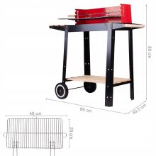 Faszenes kerti grill fújtatóval stabil kialakítás, könnyű használat