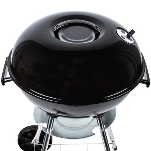 Grill Master faszenes kerti grill fedéllel - mobil, kerekes kivitel, extra tárolópolccal