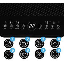 Mobilklíma 2,6kW teljesítmény, WiFi, LED panel, páramentesítő funkcióval (22L/24h), 3 az 1-ben