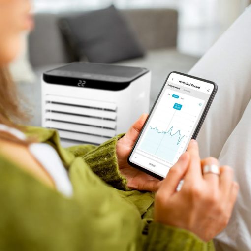 Mobilklíma 2,6kW teljesítmény, WiFi, LED panel, páramentesítő funkcióval (22L/24h), 3 az 1-ben