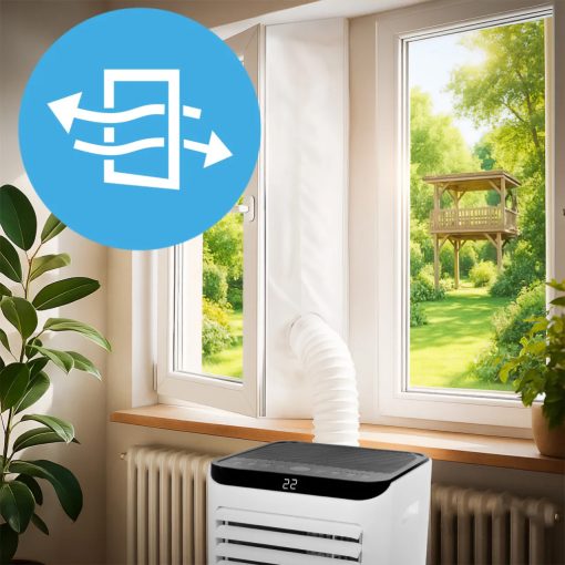 Mobilklíma 2,6kW teljesítmény, WiFi, LED panel, páramentesítő funkcióval (22L/24h), 3 az 1-ben