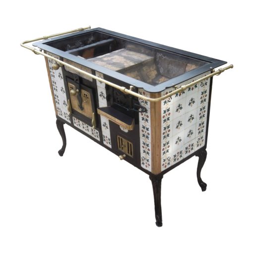 Pannónia Magyar Népi Csempeburkolatos Antik Sparhelt – Időtálló, Ritka és Egyedi Kézműves Remekmű a Hagyományok Jegyében