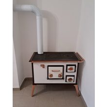 Antik rózsás sparhelt korláttal - 1950-es évek, rózsa tűzzománcos ajtó, garanciával