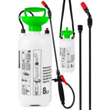 Kézi nyomáspermetező 8 literes - üvegszálas szórókarral, PE tartállyal, állítható fúvókával