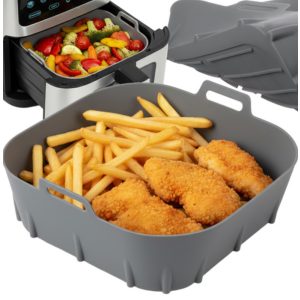   Szilikon Air Fryer Betét 20x20 cm, Tapadásmentes, Újrafelhasználható, Mosogatógépben Mosható