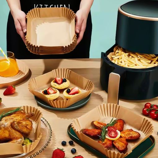 100 db nagyméretű négyzet Sütőpapír - 20 cm, Hőálló, Zsírálló, Tapadásmentes