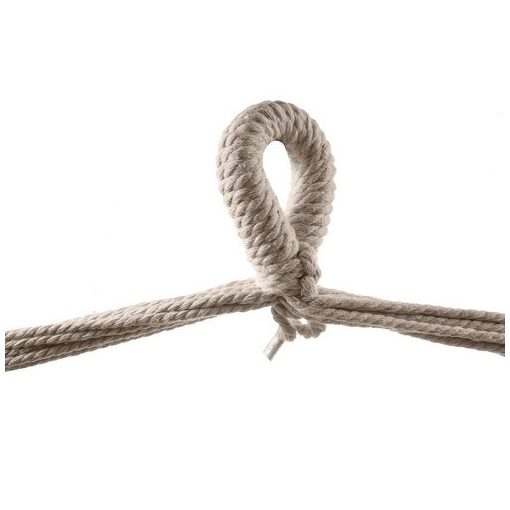 Brazil stílusú pamut függőfotel bézs színben, 2 párnával – 120 kg teherbírás