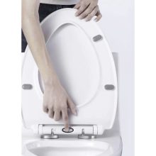 Lecsapódásgátlós WC ülőke, gyorskioldós, univerzális, fehér, rozsdamentes zsanérral