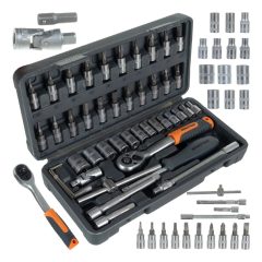   46 Részes Racsnis Dugókulcs Készlet 1/4" – Króm-Vanádium Szerszámkészlet Kofferben