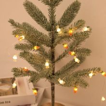 Tavaszi fényfüzér nyuszi répával, elemes, 30 led