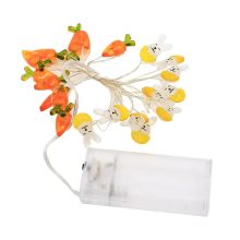 Tavaszi fényfüzér nyuszi répával, elemes, 30 led