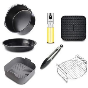   Air fryer tartozék szett 7 részes, univerzális, olaj nélküli sütéshez, praktikus kiegészítőkkel