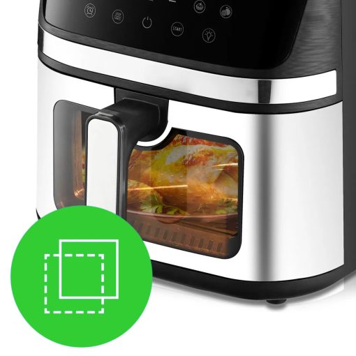 Forrólevegős fritőz 1800W - 7 liter, digitális, ablakos, 12 programmal