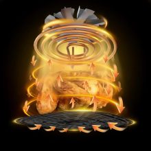 Forrólevegős fritőz 1800W - 7 liter, digitális, ablakos, 12 programmal