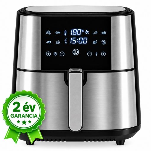8 L-es Okos Air Fryer 1800W Tumby olaj nélküli forró levegős fritőz digitális kijelzővel, rozsdamentes acél burkolattal