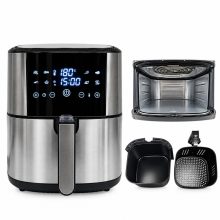 8 L-es Okos Air Fryer 1800W Tumby olaj nélküli forró levegős fritőz digitális kijelzővel, rozsdamentes acél burkolattal
