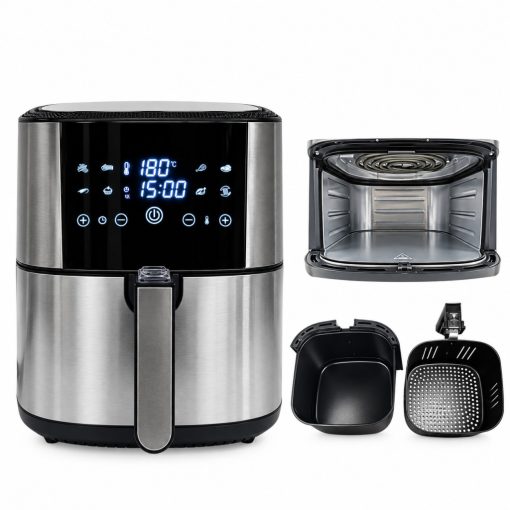 8 L-es Okos Air Fryer 1800W Tumby olaj nélküli forró levegős fritőz digitális kijelzővel, rozsdamentes acél burkolattal