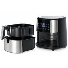 8 L-es Air Fryer 1800W kivehető kosaras, Tumby olaj nélküli forró levegős fritőz digitális kijelzővel, rozsdamentes acél burkolattal