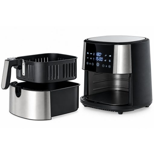 8 L-es Air Fryer 1800W kivehető kosaras, Tumby olaj nélküli forró levegős fritőz digitális kijelzővel, rozsdamentes acél burkolattal