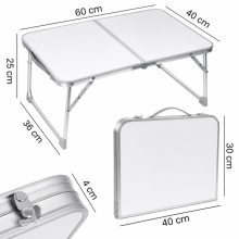 Összecsukható Kempingasztal 60 × 40 cm Alumínium Vázas, Bőrönd Kialakítású