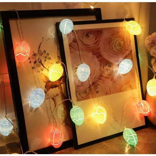 Tavaszi tojás fényfüzér kül-beltéri 10 LED törött mintás