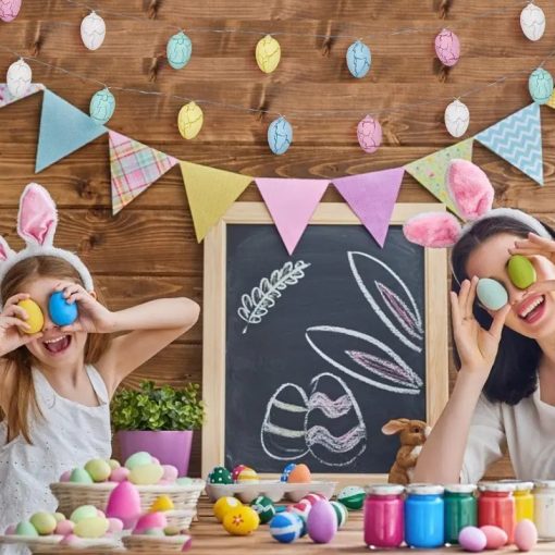 Tavaszi tojás fényfüzér kül-beltéri 10 LED törött mintás