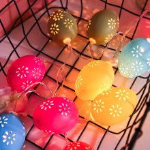 Tavaszi tojás fényfüzér kül-beltéri 10 LED virágmintás