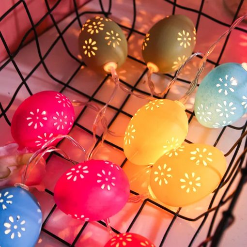 Tavaszi tojás fényfüzér kül-beltéri 10 LED virágmintás