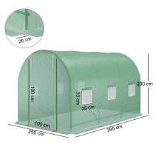 Pótfólia kerti fóliasátorhoz - 7,5 m², 2,5 x 3 x 2 m méretű üvegházhoz ablakokkal